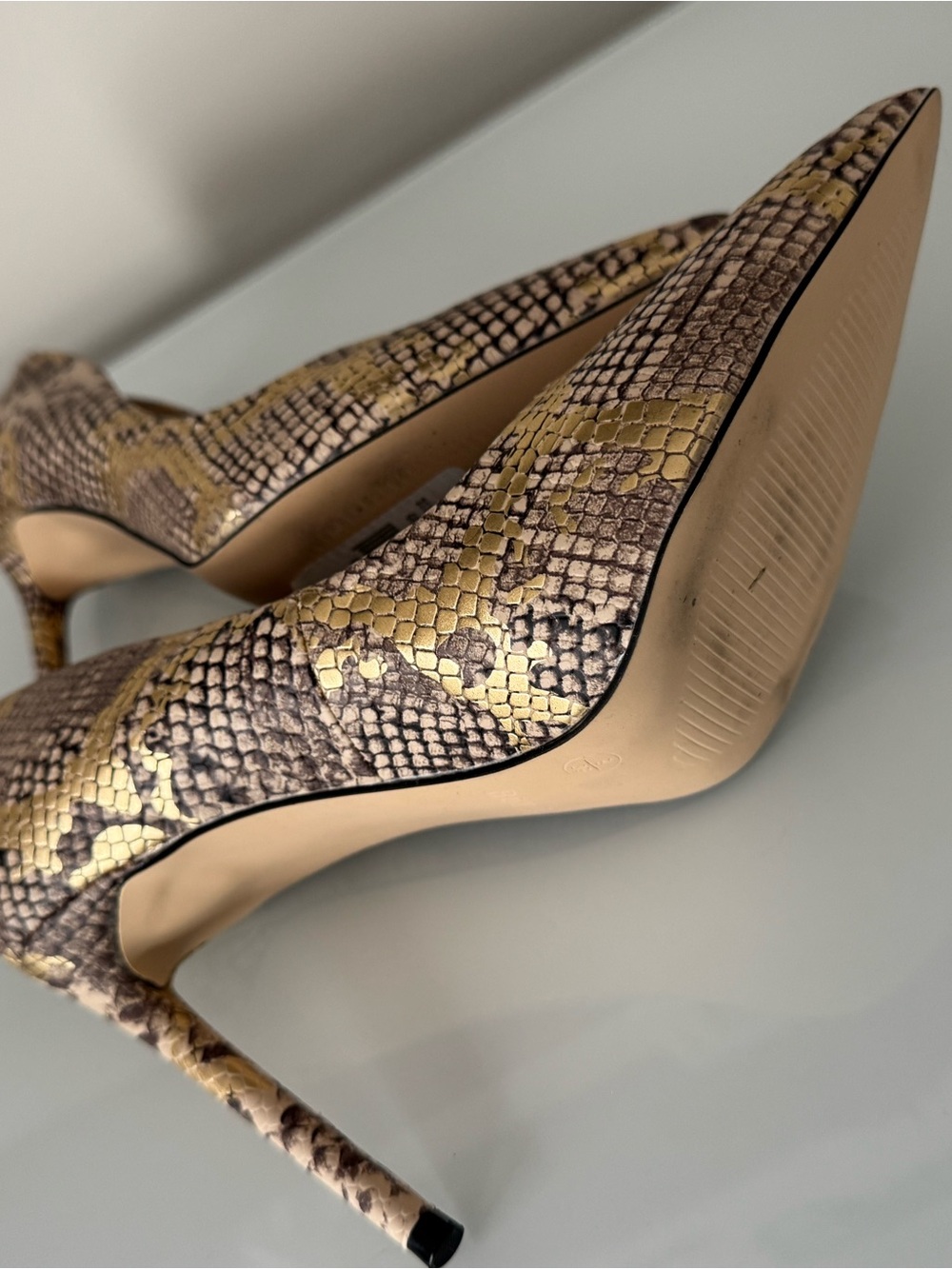 Rouge Helium Gold snakes woman stiletto pumps size 9 - Picture 6 of 6